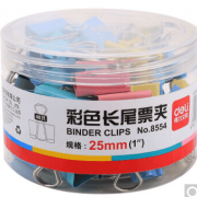 得力（deli） 8554 彩色长尾夹 （小号）8554 25mm 48个/盒