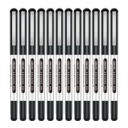 得力直液式走珠笔 S656 12支/盒 0.5mm 子弹头 插盖式 黑色